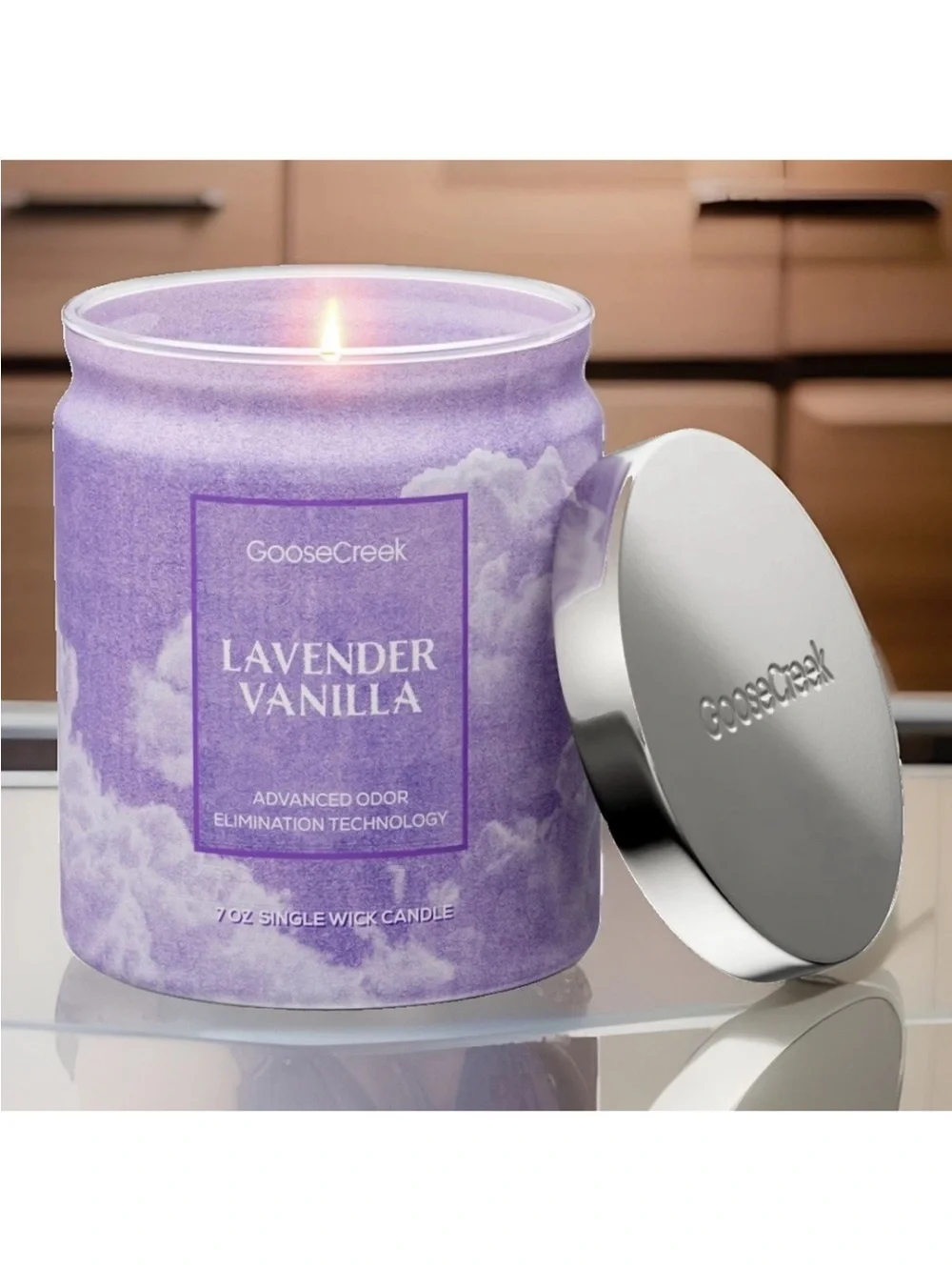 Goose Creek Single Wick Candle- Lavender Vanilla Odor Eliminating (7oz)